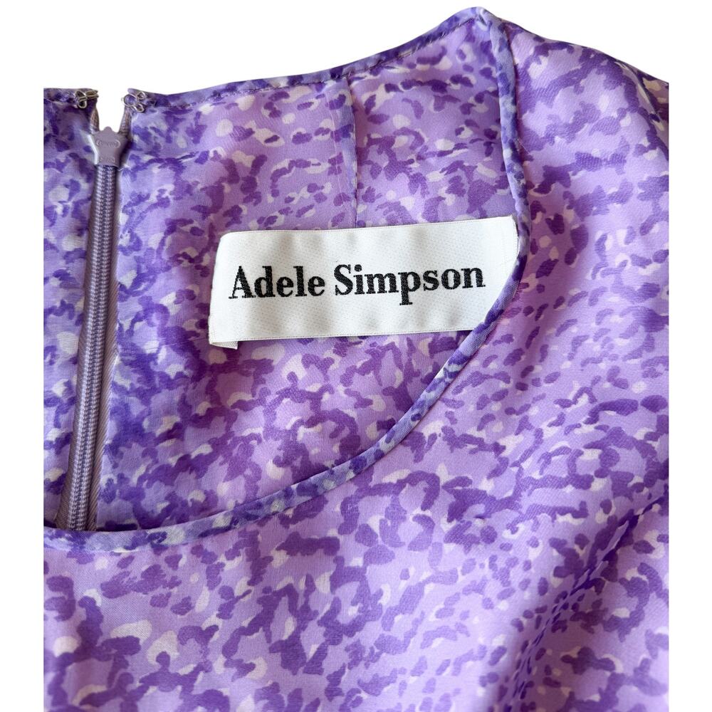 Vintage 70s Adele Simpson Purple Chiffon Fit n Flare Dress Cocktail Dress Small - Picture 5 of 6